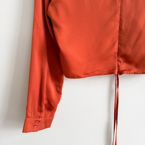 ASTR • Satin Shirred Blouse in Rust - Picture 7 of 10